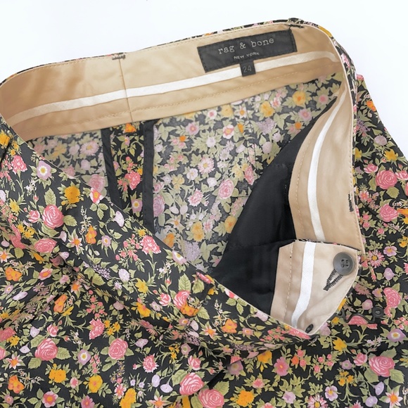 Rag & Bone Floral Print Silk Crop Trousers Pants - Picture 4 of 5